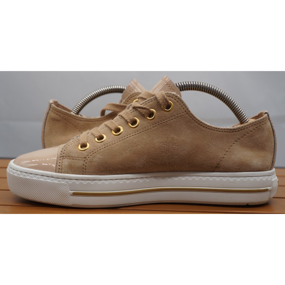 $470 Paul Green Sophie Sneakers Sahara Dakar low top NUBUCK PATENT 8.5 US - Picture 8 of 12